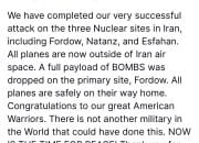 Donald Trump Umumkan Serangan ke Tiga Fasilitas Nuklir Iran
