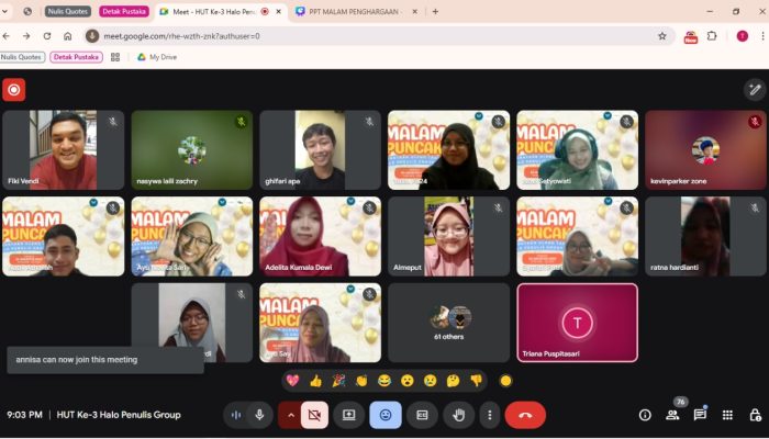 Ulang Tahun ke-3, HPG Hadirkan Penghargaan Bagi para Penulis