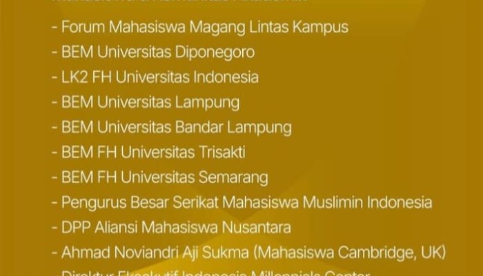 BEM Undip Somasi DPR RI, Bantah Pernah Ikut Pembahasan RKUHAP