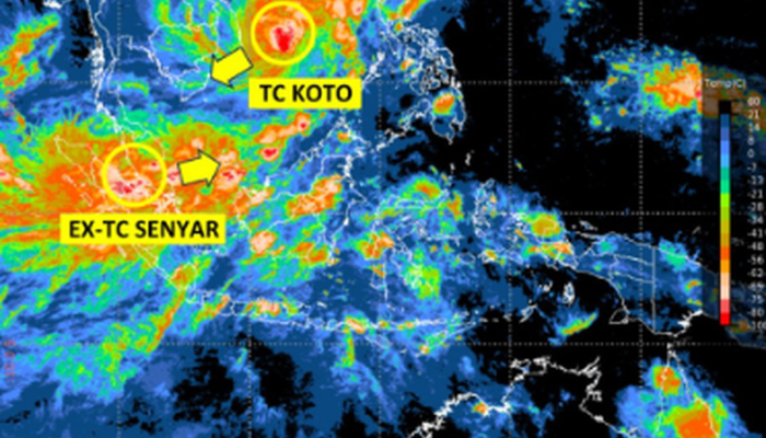 Siklon Senyar Melemah, Siklon Koto Tetap Menguat: BMKG Ingatkan Potensi Cuaca Ekstrem